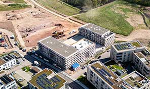 Geschosswohnungsbau in Trier im Neubaugebiet